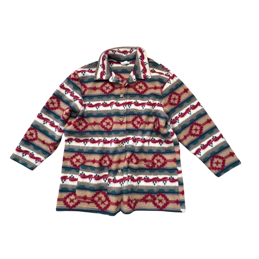 Fashion‎ Formulas Fleece Jacket Womens Multicolor Southwestern Boho SIZE 1X